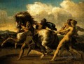 esclaves arrêtant une étude de Cheval pour la race des chevaux barbares 1817